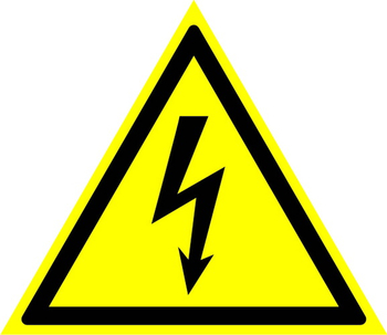 W08 внимание! опасность поражения электрическим током  (пленка, сторона 300 мм) - Знаки безопасности - Знаки по электробезопасности - магазин "Охрана труда и Техника безопасности"